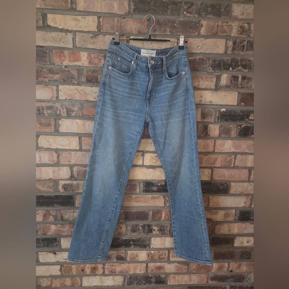 Slvrlake Tyler Crop Straight Medium Blue Wash Lucky Town Jeans Size 27